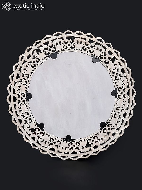 Exotic India 34" Round Shaped Wall Hanging Mirror | Home Decor 