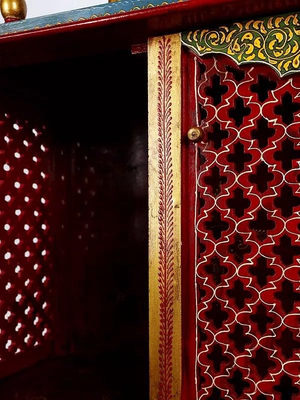 Exotic India 35" Designer Puja Temple In Wood | Wall Hanging