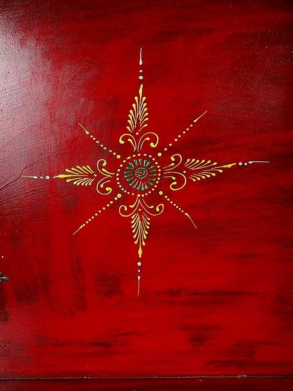 Exotic India 35" Designer Puja Temple In Wood | Wall Hanging