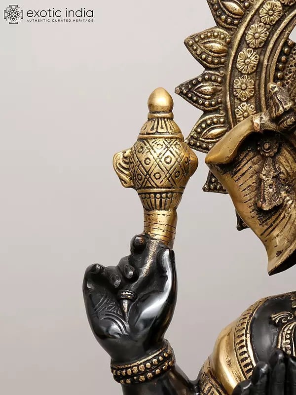 Exotic India 35" Large Size Ganesha Brass Statue | Handmade | Made In India 