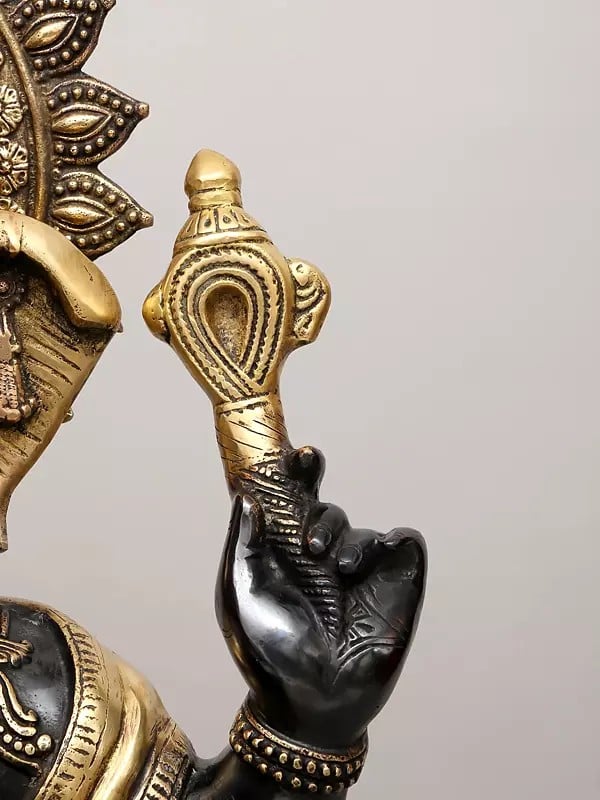 Exotic India 35" Large Size Ganesha Brass Statue | Handmade | Made In India 
