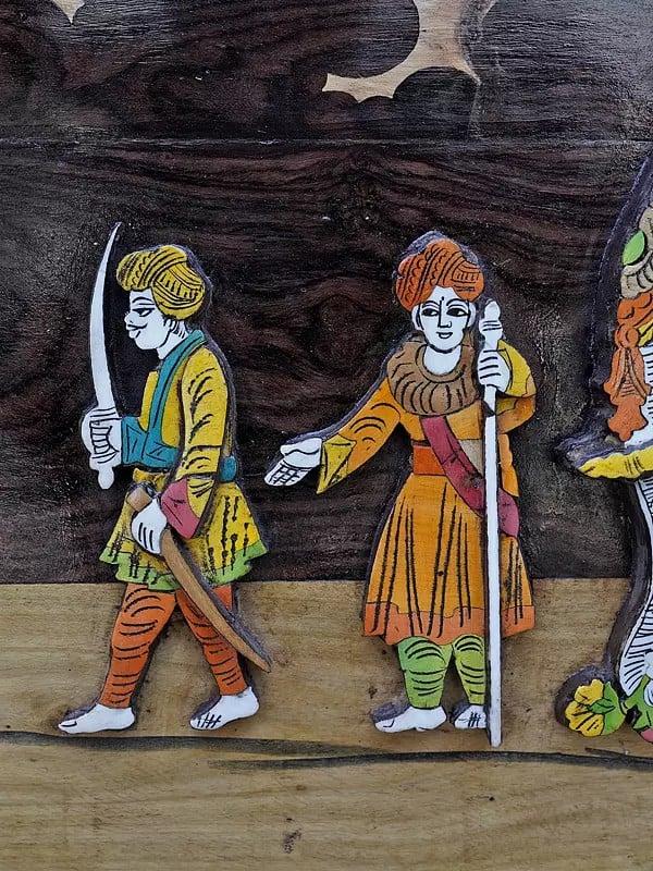 Exotic India 36" King's Royal Ride On Elephant | 3D Wall Panel In Rosewood With Inlay Work 