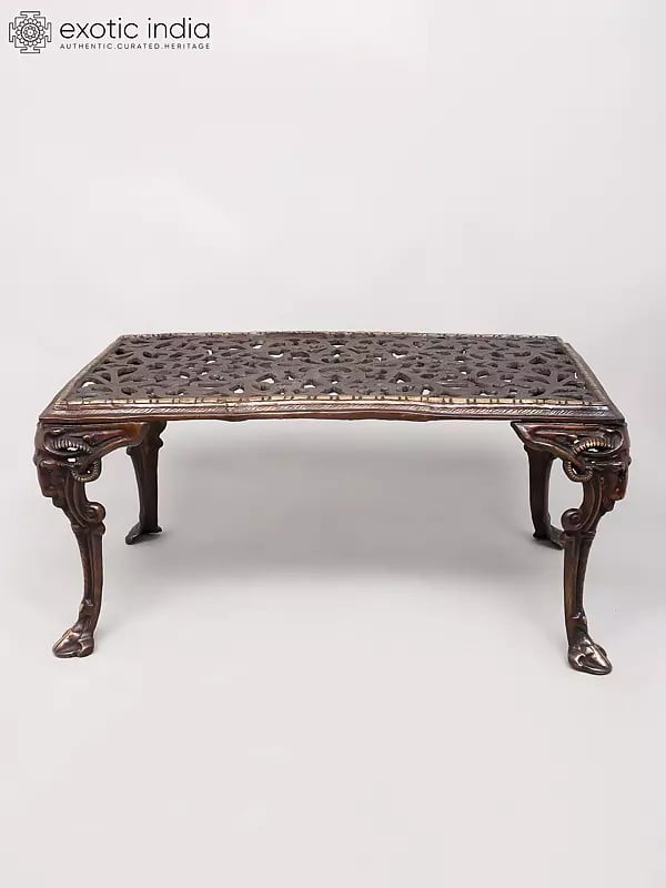 exotic india 36" Large Size Designer Brass Table | Home and Living 