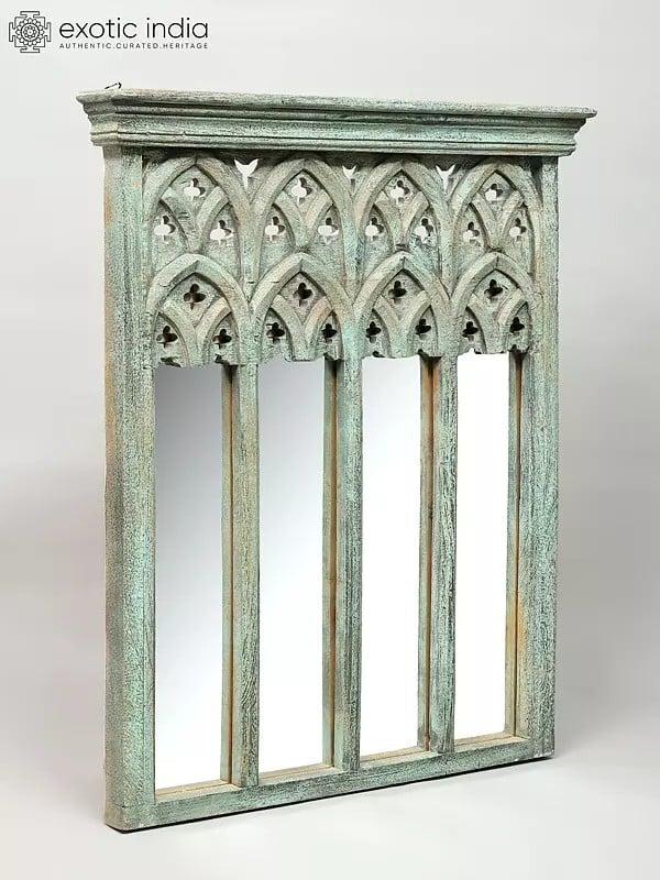 Exotic India 36" Large Vintage Style Wall Hanging Mirror | Home Decor 