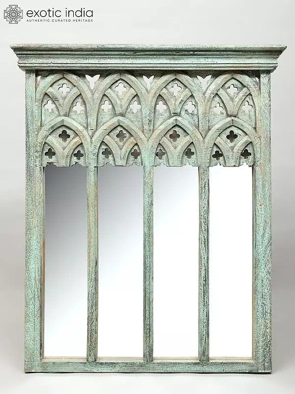 exotic india 36" Large Vintage Style Wall Hanging Mirror | Home Decor 