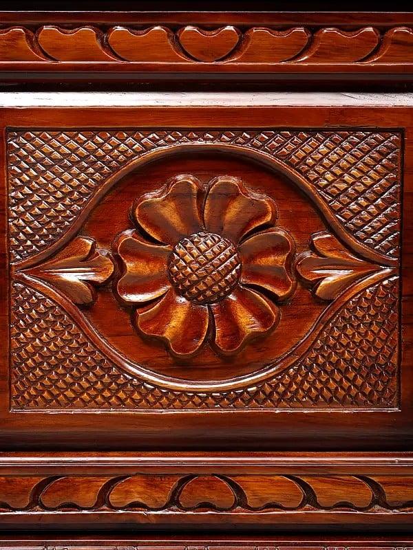 Exotic India 36" Wood Carved Sideboard Cabinet | Home And Living 