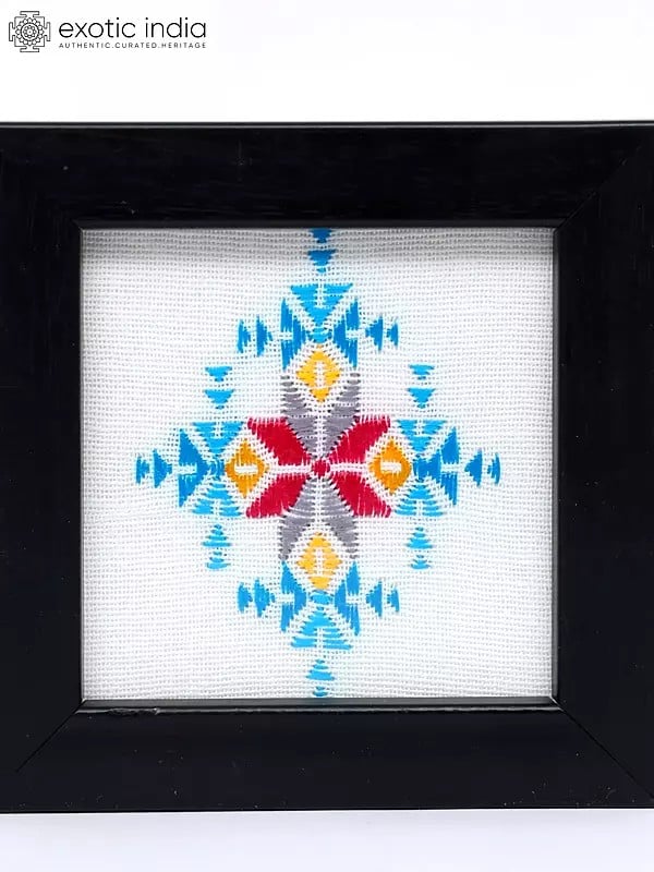 Exotic India 4" Hand Embroidered Square Coasters | Set Of 6