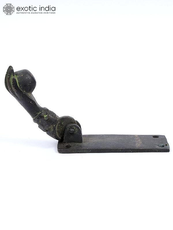 Exotic India 4" Human Hand With Ball Door Knocker In Brass