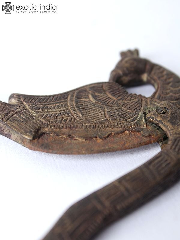 Exotic India 4" Peacock Design Bronze Sarota/Nut Cracker