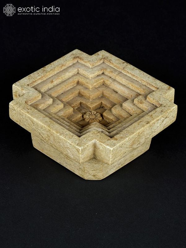 Exotic India 4" Small Kunda With Flower | Feng Shui Item From Banaras 