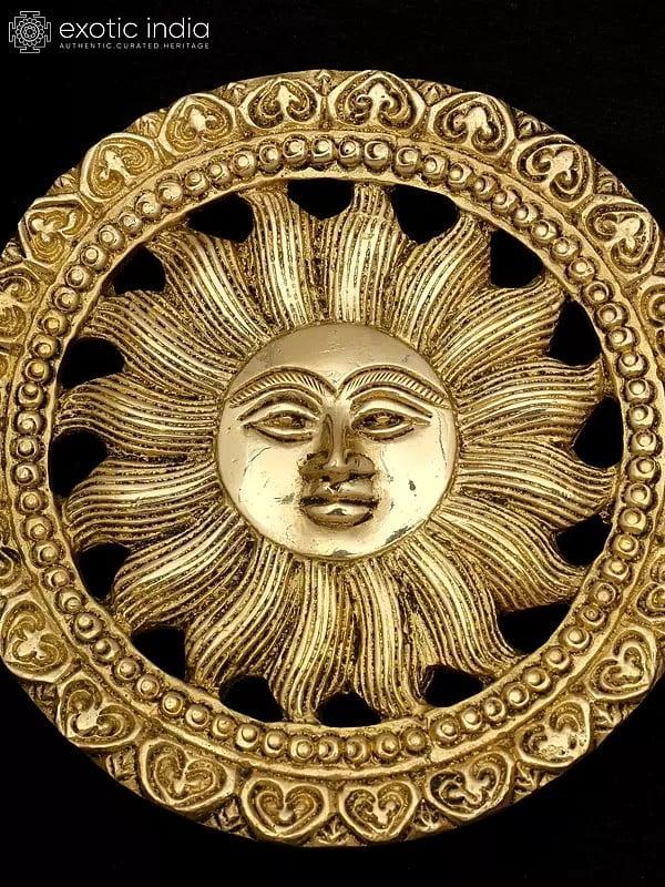 Exotic India 4" Small Sun Wall Hanging | Made In India | Handmade
