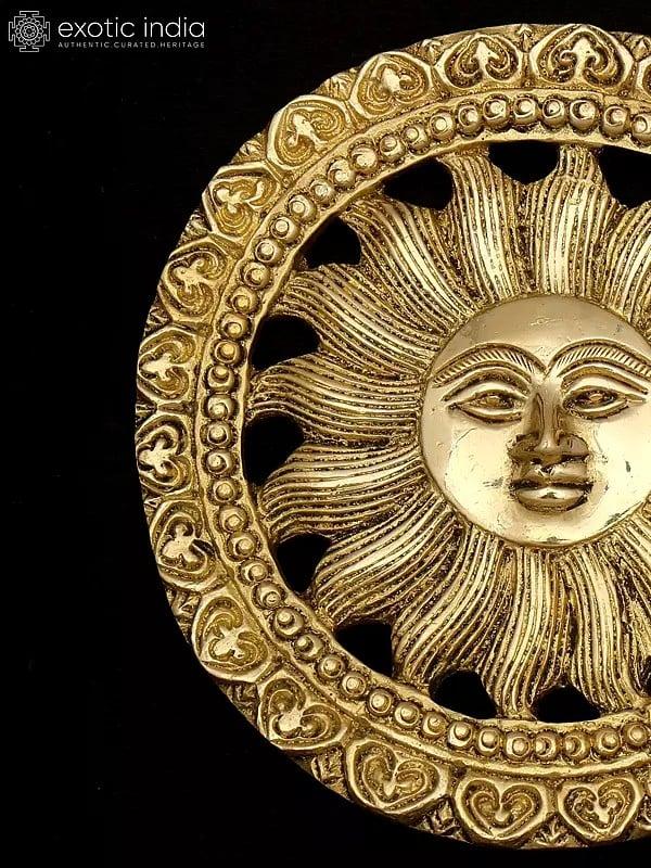 Exotic India 4" Small Sun Wall Hanging | Made In India | Handmade