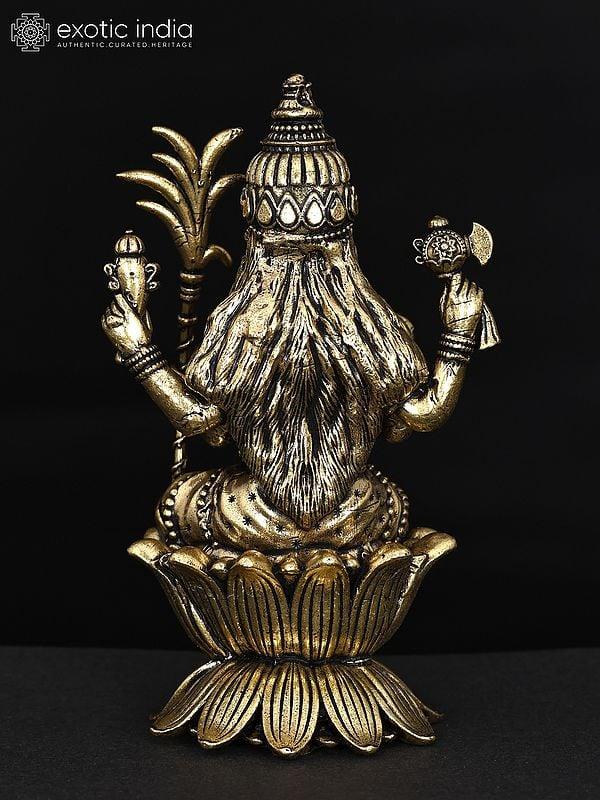 Exotic India 4" Small Superfine Goddess Rajarajeshvari | Brass Statue 