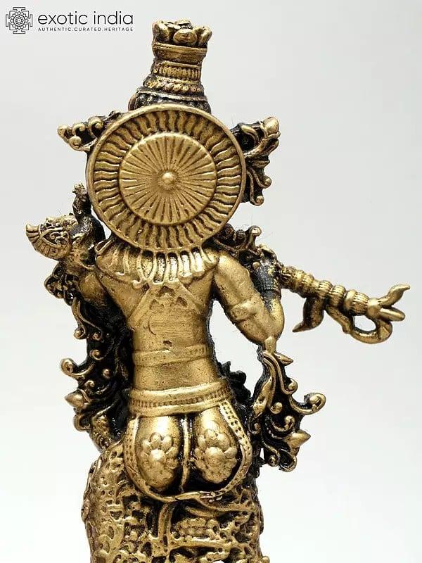 Exotic India 4" Small Superfine The Enchanted Duo: Divine Radha And Krishna | Ideal For Puja 
