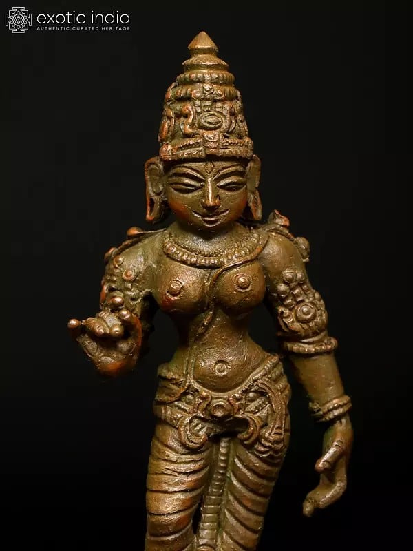 Exotic India 4" Small Vrishavahana Shiva With Parvati | Set Of 2 | Madhuchista Vidhana (Lost-Wax) | Panchaloha Bronze From Swamimalai 