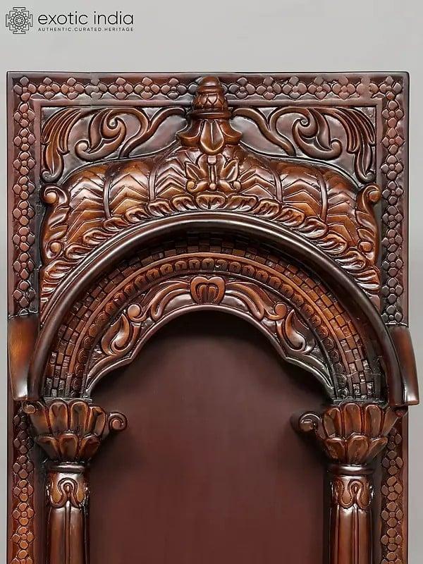 Exotic India 42" Designer Wooden Jharokha | Wall Hanging 