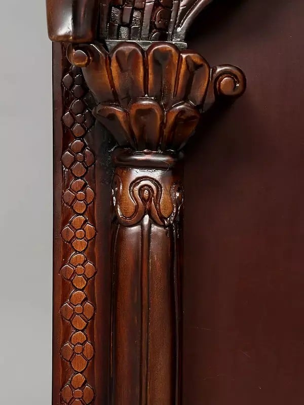Exotic India 42" Designer Wooden Jharokha | Wall Hanging 