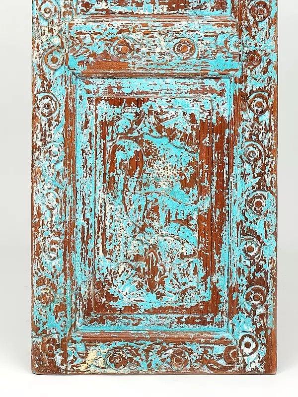 Exotic India 42" Large Vintage Jharokha Design Wall Hanging With Mirror | Home Decor 