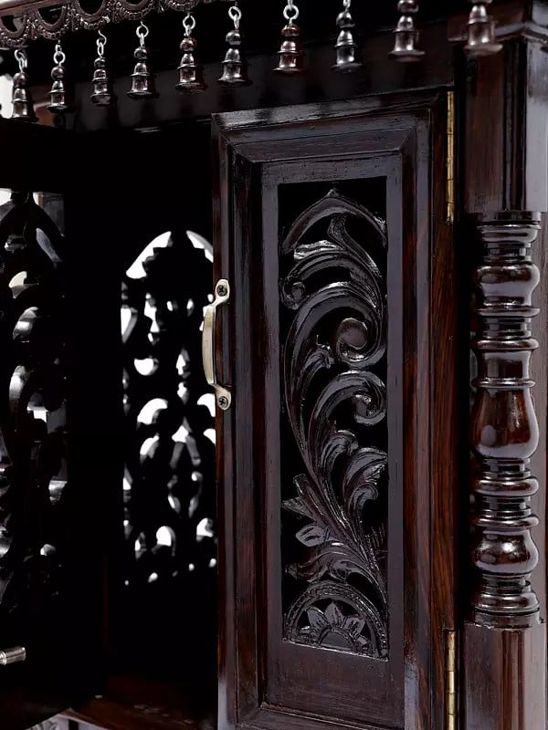 Exotic India 43" Designer Ganesha Temple With Double Doors 