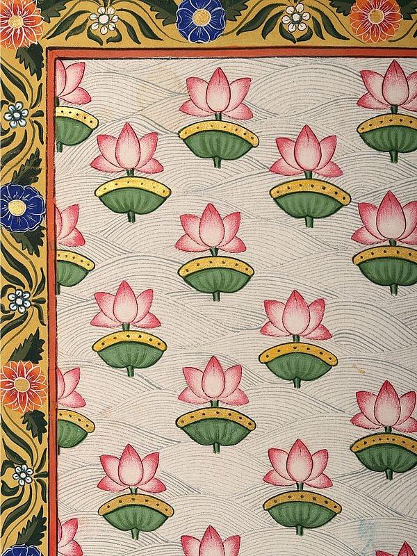 Exotic India 43" Shrinathji Pichhwai Painting | Stretched Cotton On Wooden Frame 