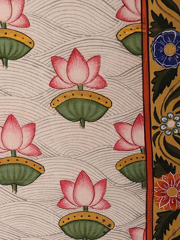 Exotic India 43" Shrinathji Pichhwai Painting | Stretched Cotton On Wooden Frame 