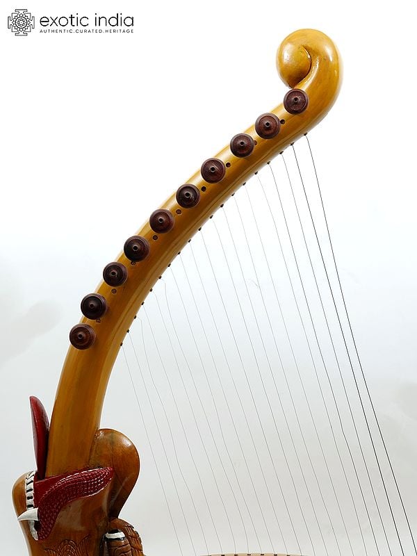 Exotic India 44" Large Designer Wooden Sitar | Stylish Musical Decor