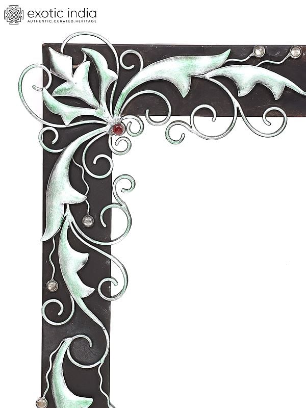 Exotic India 44" Scroll Design Wall Hanging Mirror | Home Decor