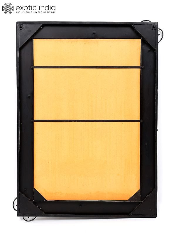 Exotic India 44" Scroll Design Wall Hanging Mirror | Home Decor
