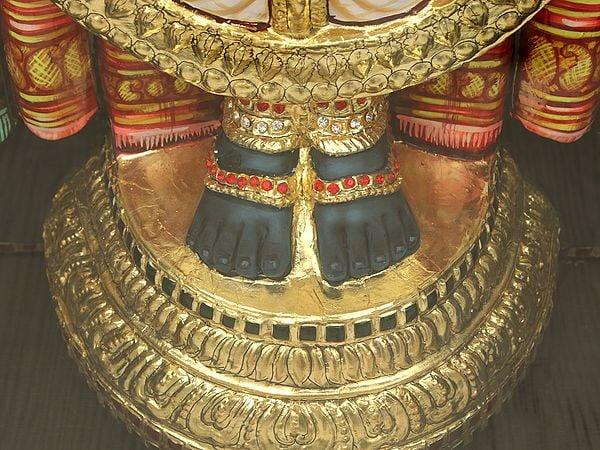 Exotic India 45" Lord Venkateshwara Gold Leaf Tanjore Painting With Frame