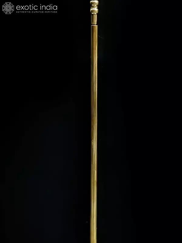 Exotic India 47" Large Lord Shiva's Trident / Trishul In Brass | Indian Handcrafted Idol 