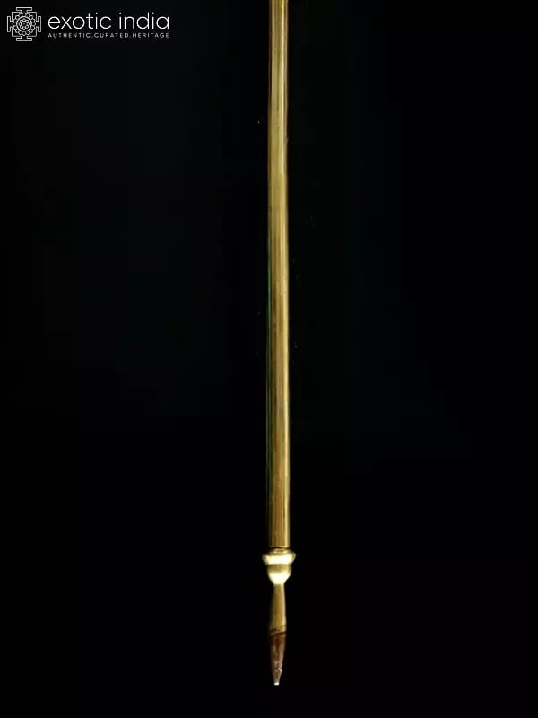 Exotic India 47" Large Lord Shiva's Trident / Trishul In Brass | Indian Handcrafted Idol 