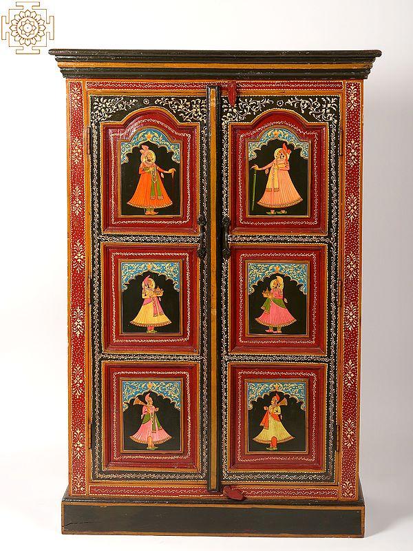 exotic india 48" Designer Cupboard with Fine Quality Handpainted Paintings 