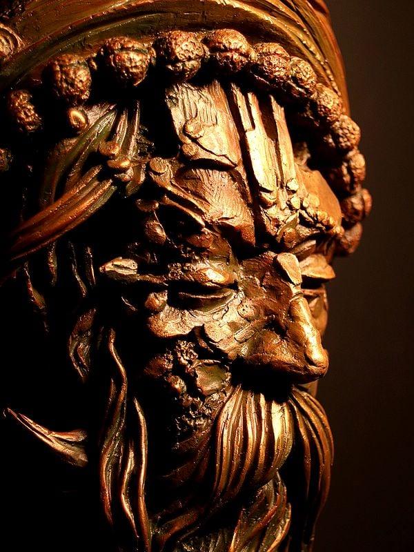 Exotic India 48" Large Aghori Sculpture On Wood Base | Artist Manoj Das 