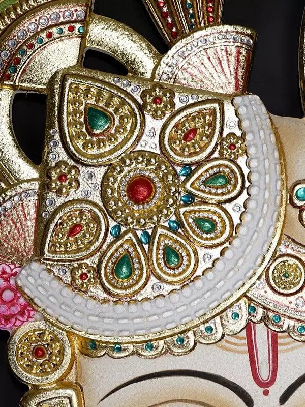 Exotic India 48" Large Shrinathji Wall Hanging Statue With Gold Work 
