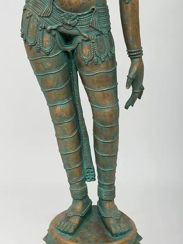 Exotic India 48" Large Standing Devi Uma (Goddess Parvati) | Bronze Sculpture 