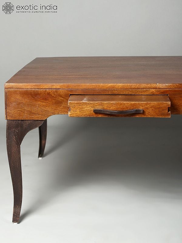 Exotic India 48" Large Traditional Wooden Coffee Table 