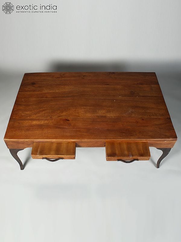 Exotic India 48" Large Traditional Wooden Coffee Table 