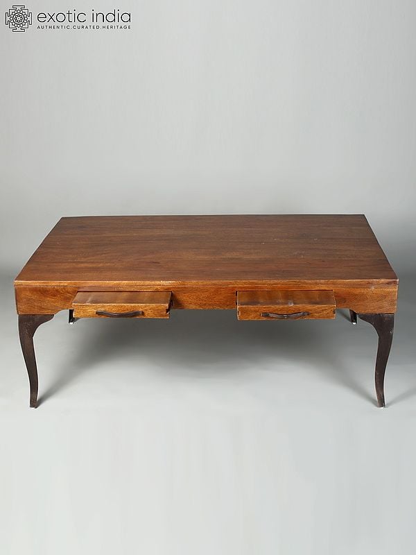 exotic india 48" Large Traditional Wooden Coffee Table 