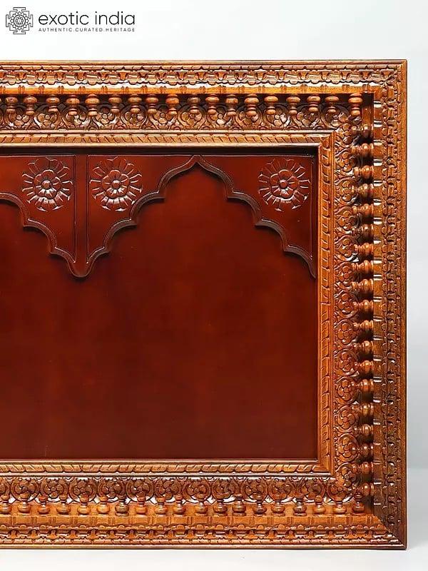 Exotic India 48" Large Wood Carved Temple Design Frame | Wall Hanging 