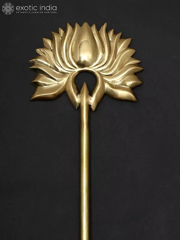 Exotic India 48" Lotus Design Decorative Sticks | Set Of 3 | Wall Decor 