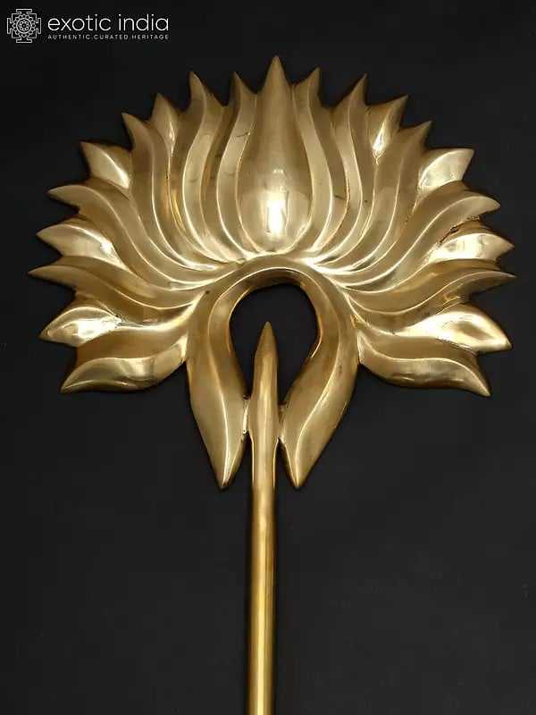 Exotic India 48" Lotus Design Decorative Sticks | Set Of 3 | Wall Decor 