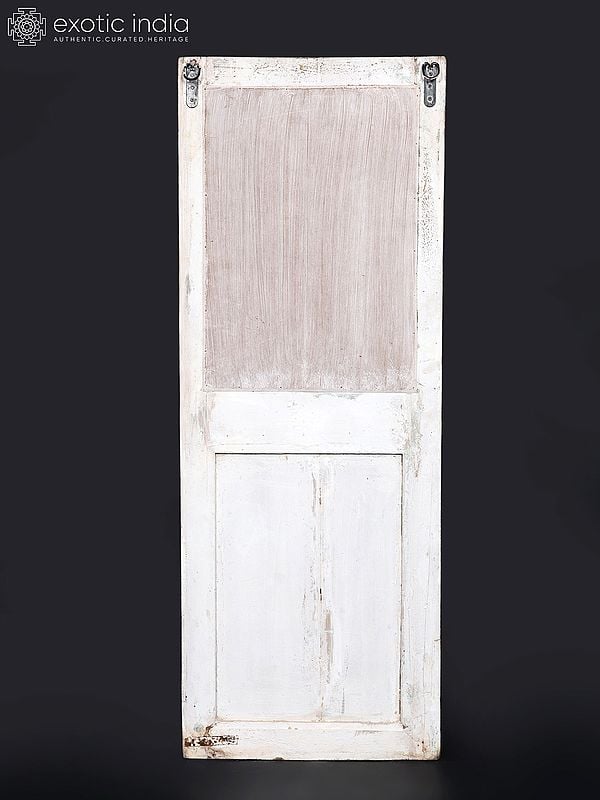 Exotic India 48" Vintage Wooden Wall Hanging With Mirror | Home Decor 
