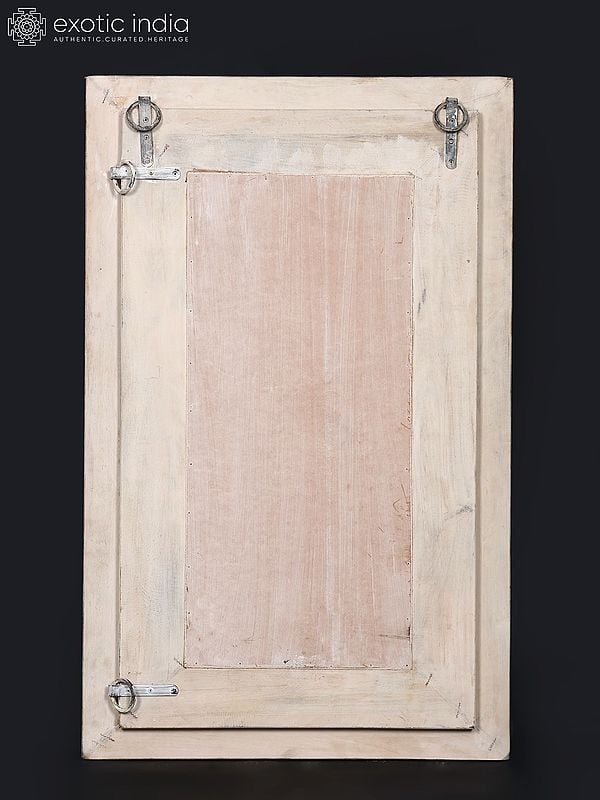 Exotic India 48" Wood Framed Designer Mirror | Wall Hanging 