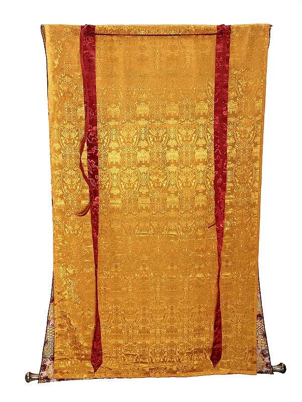 Exotic India 48" X 32" Sitting Avalokiteshvara Sahasrabhuja With Buddhas | Handmade 