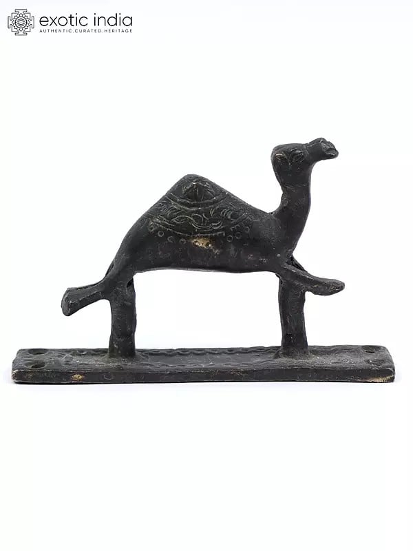 exotic india 5" Camel Design Vintage Look Door Handle in Brass 