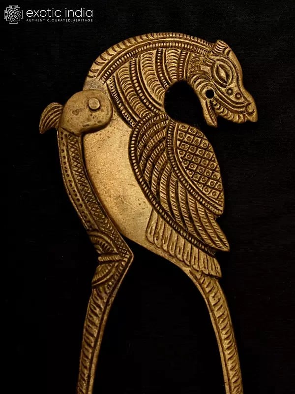 Exotic India 5" Designer Nut Cracker/Sarota In Brass