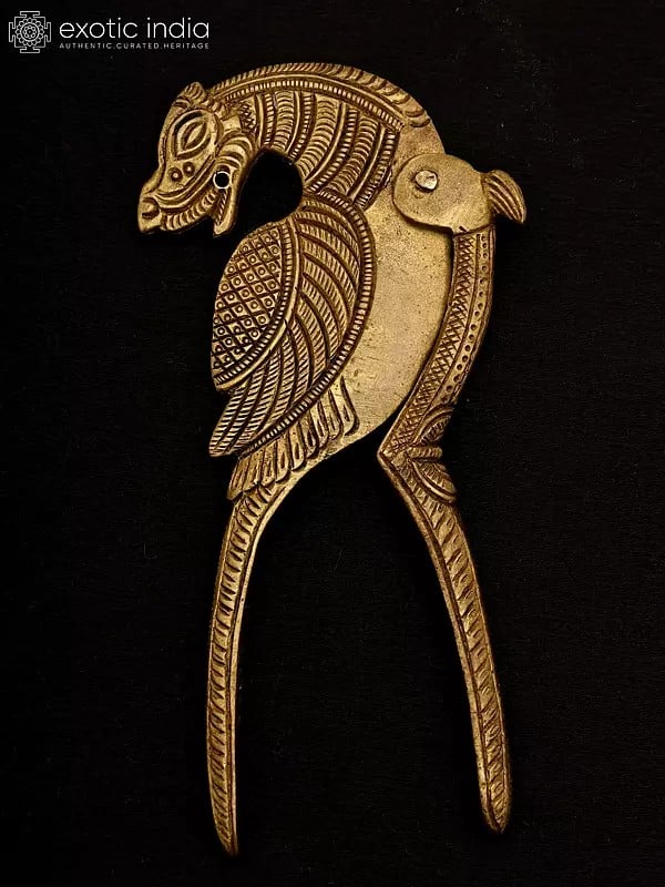 Exotic India 5" Designer Nut Cracker/Sarota In Brass