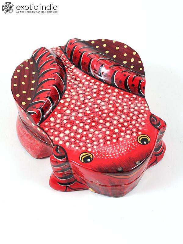 exotic india 5" Frog Design Hand-Painted Papier Mache Box | From Kashmir 