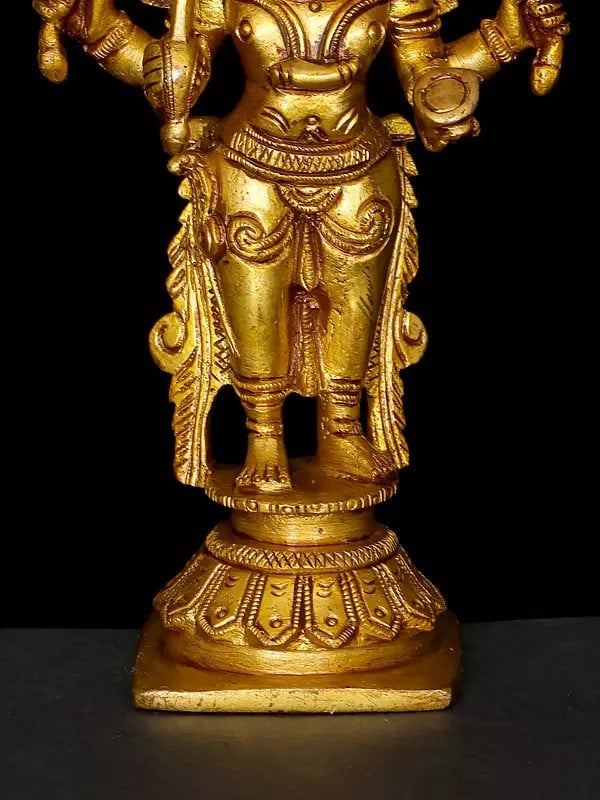 Exotic India 5" Goddess Mariamman Sculpture In Brass | Handmade | Made In India 