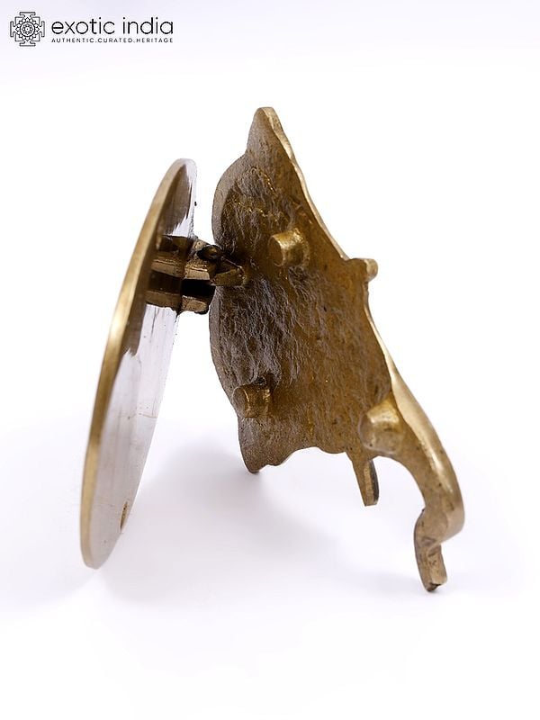 Exotic India 5" Peepal Leaf Ganesha Brass Door Knocker 